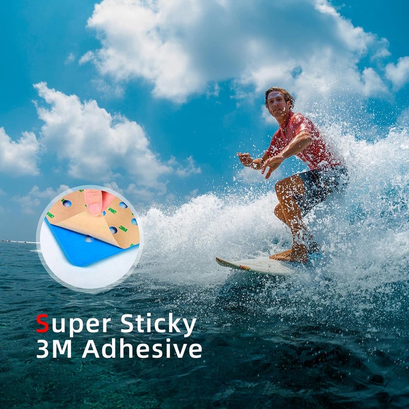 Abahub 9 Piece Surf Deck Traction Pad Premium EVA with Tail Kicker 3M Adhesive for Surfboard Longboard Shortboard Funboard Fish Skimboard Black/Blue/Brown/Gray/White/Orange/Navy Blue - Image 4